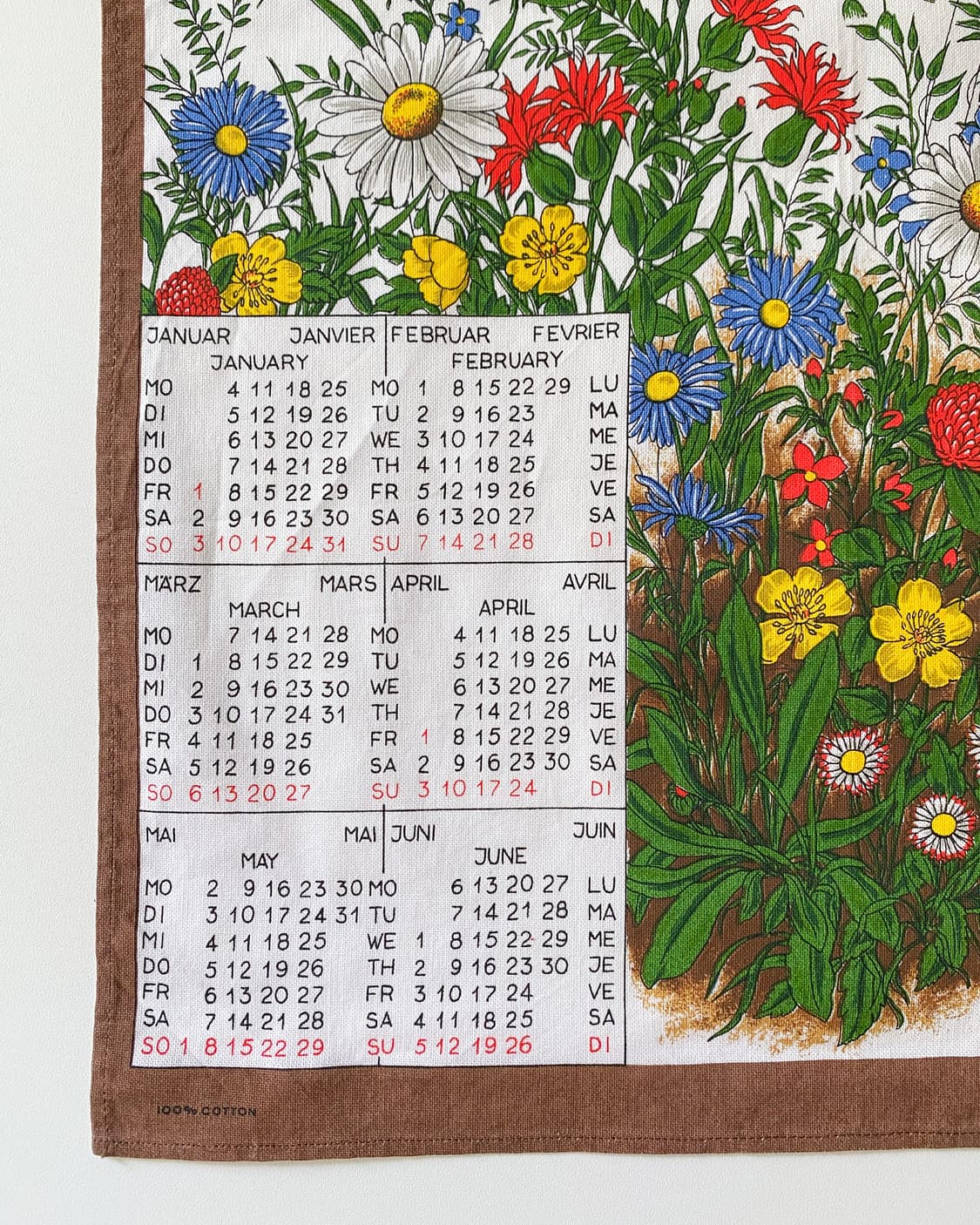유럽 빈티지 캘린더 패브릭 (1988) 상품이미지6