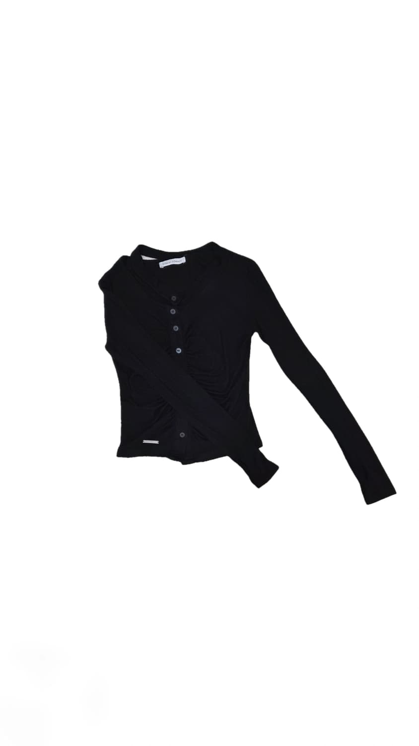 에트오소메 컷 아웃 립 가디건 (블랙) 상품이미지4