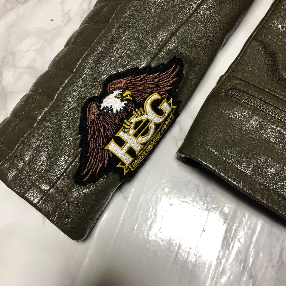 할리 데이비슨 가죽 라이더 자켓 패치 여성용 상품이미지4