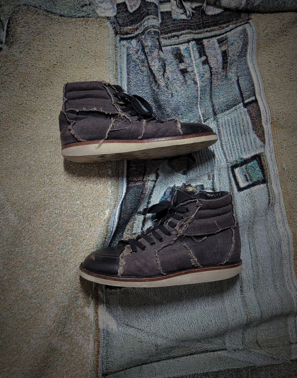 이사무 카타야마 백러쉬 데미지 레더 스니커즈 상품이미지4