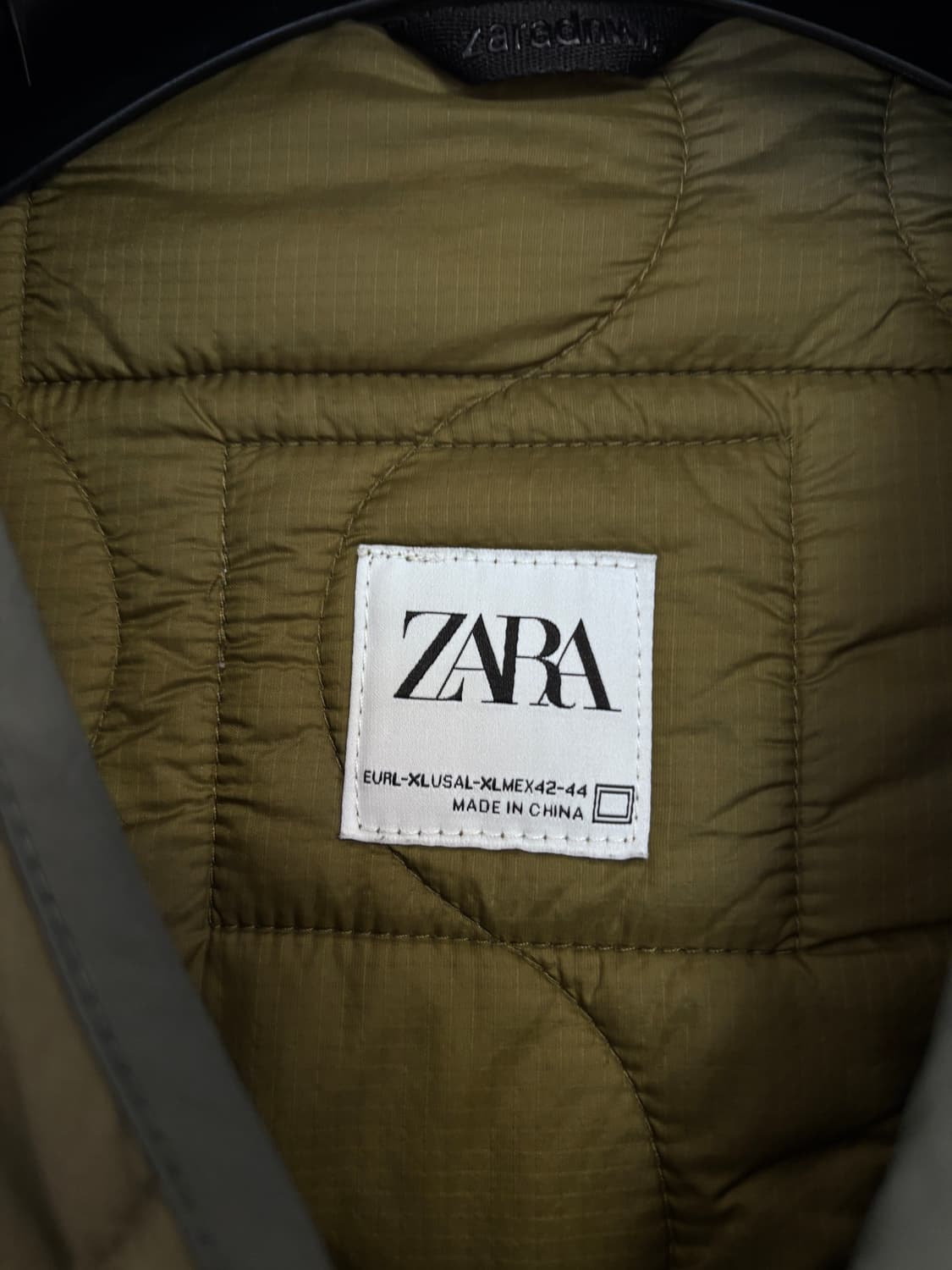 L- XL 자라 퀼팅 라이너 자켓 카키 상품이미지3