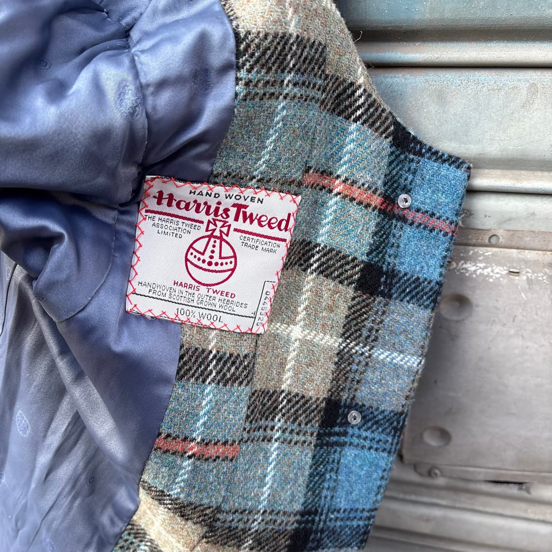 해리스 트위드 핸드 우븐 체크 패턴 코트 상품이미지7