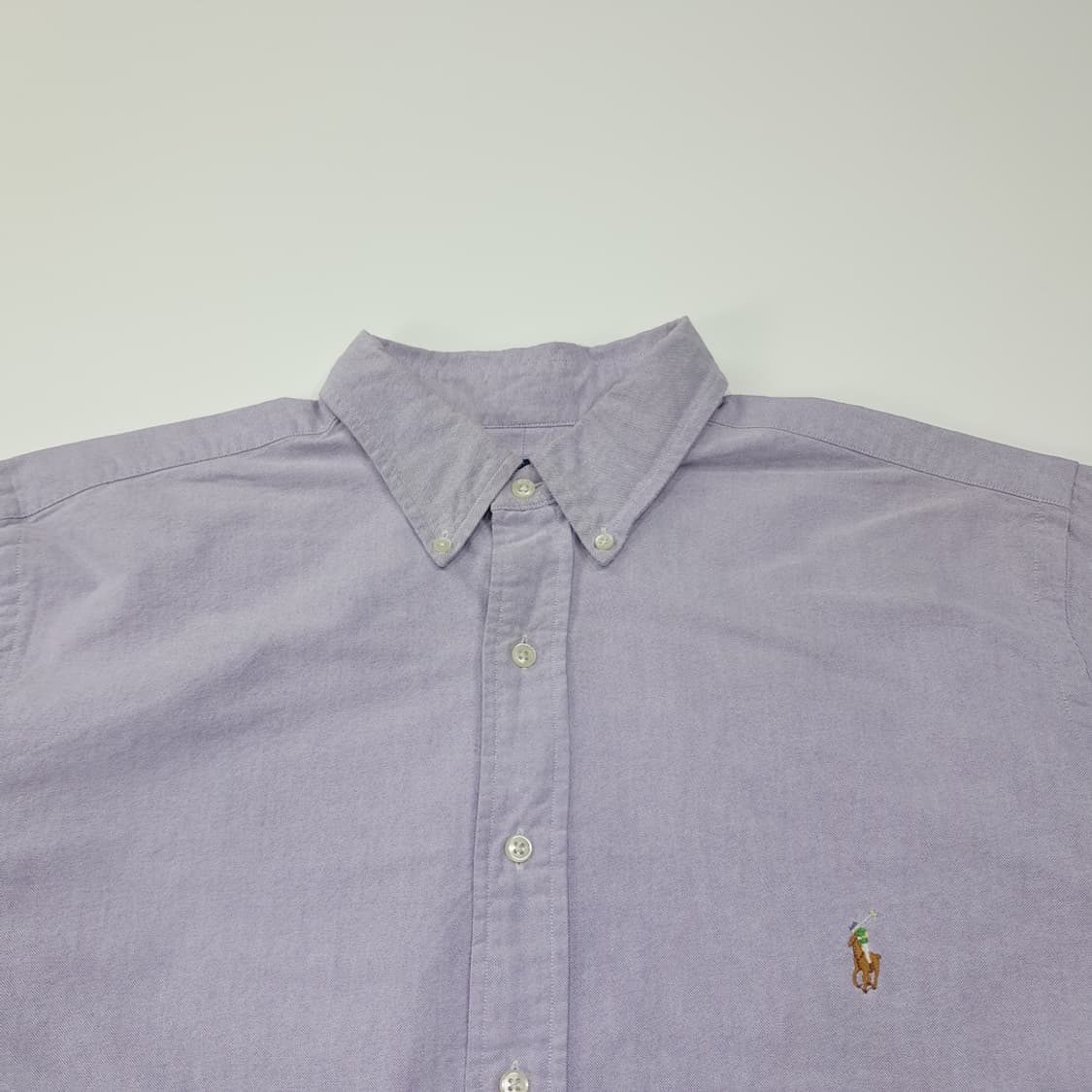 CL595 LT 폴로 90s 코튼 멀티포니 버튼다운 라벤더 셔츠 남방 상품이미지2