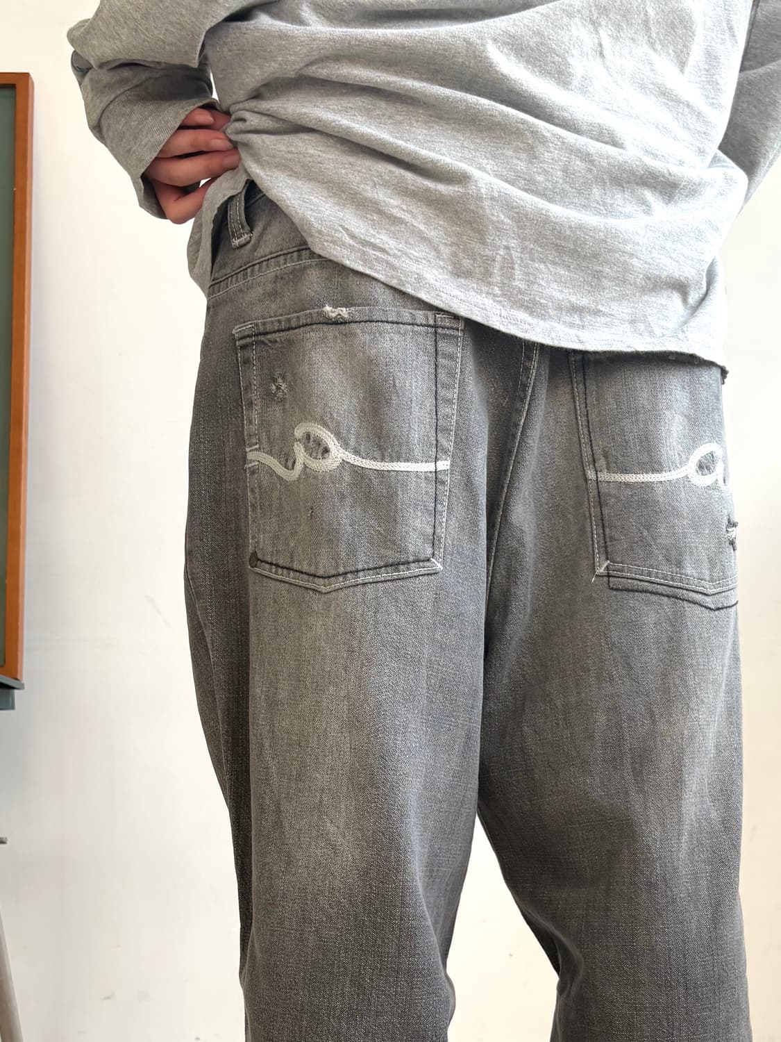 90s’빈티지 자수 힙합팬츠 상품이미지4
