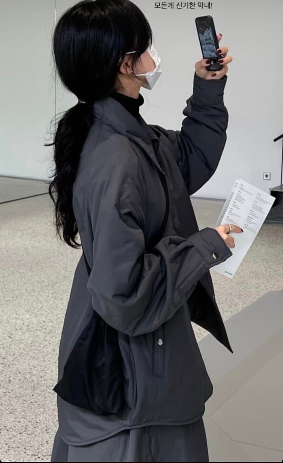 트리밍버드 패디드 셋업 자켓 차콜 상품이미지2