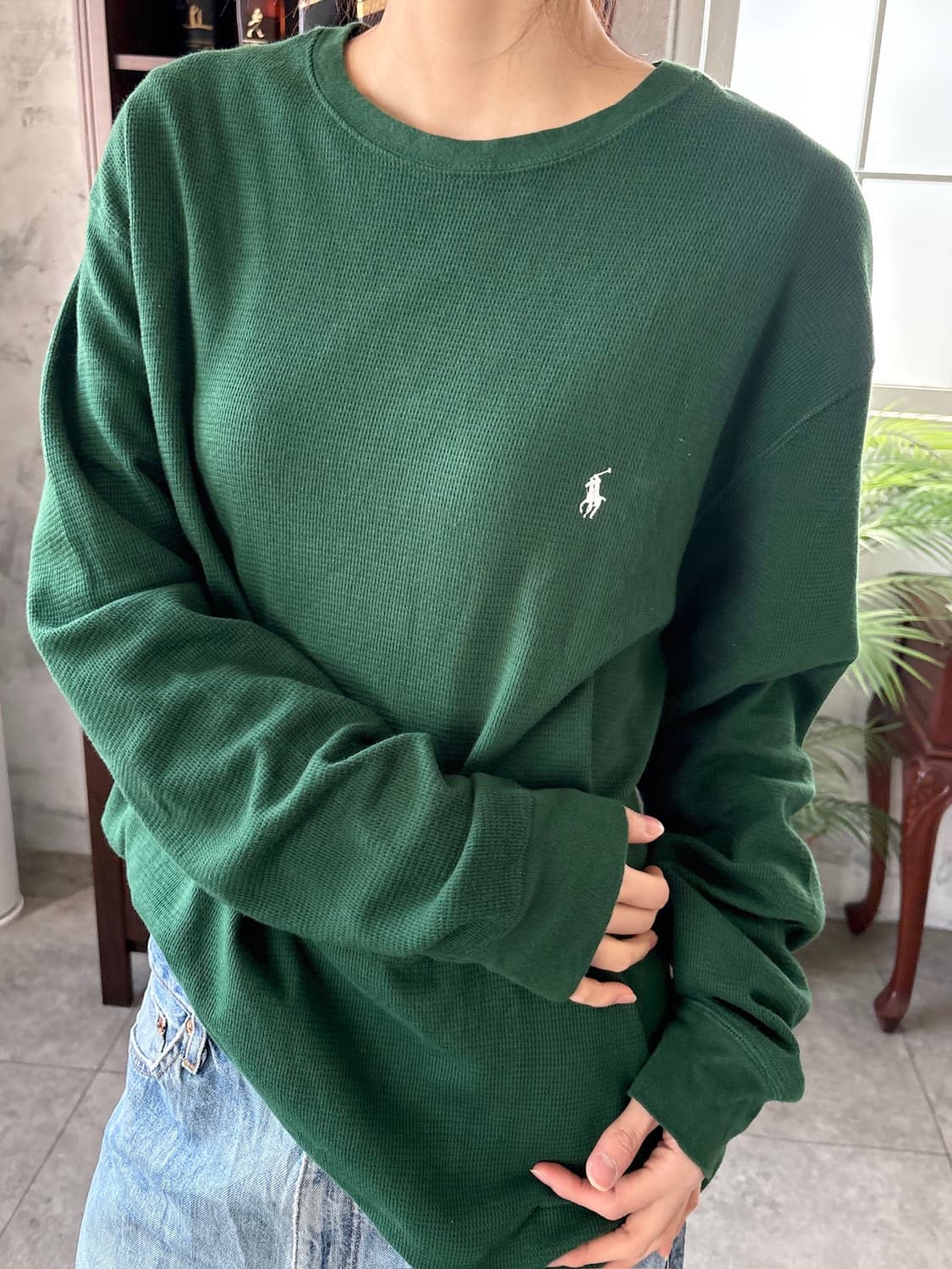 폴로 와플 롱슬리브 상품이미지1