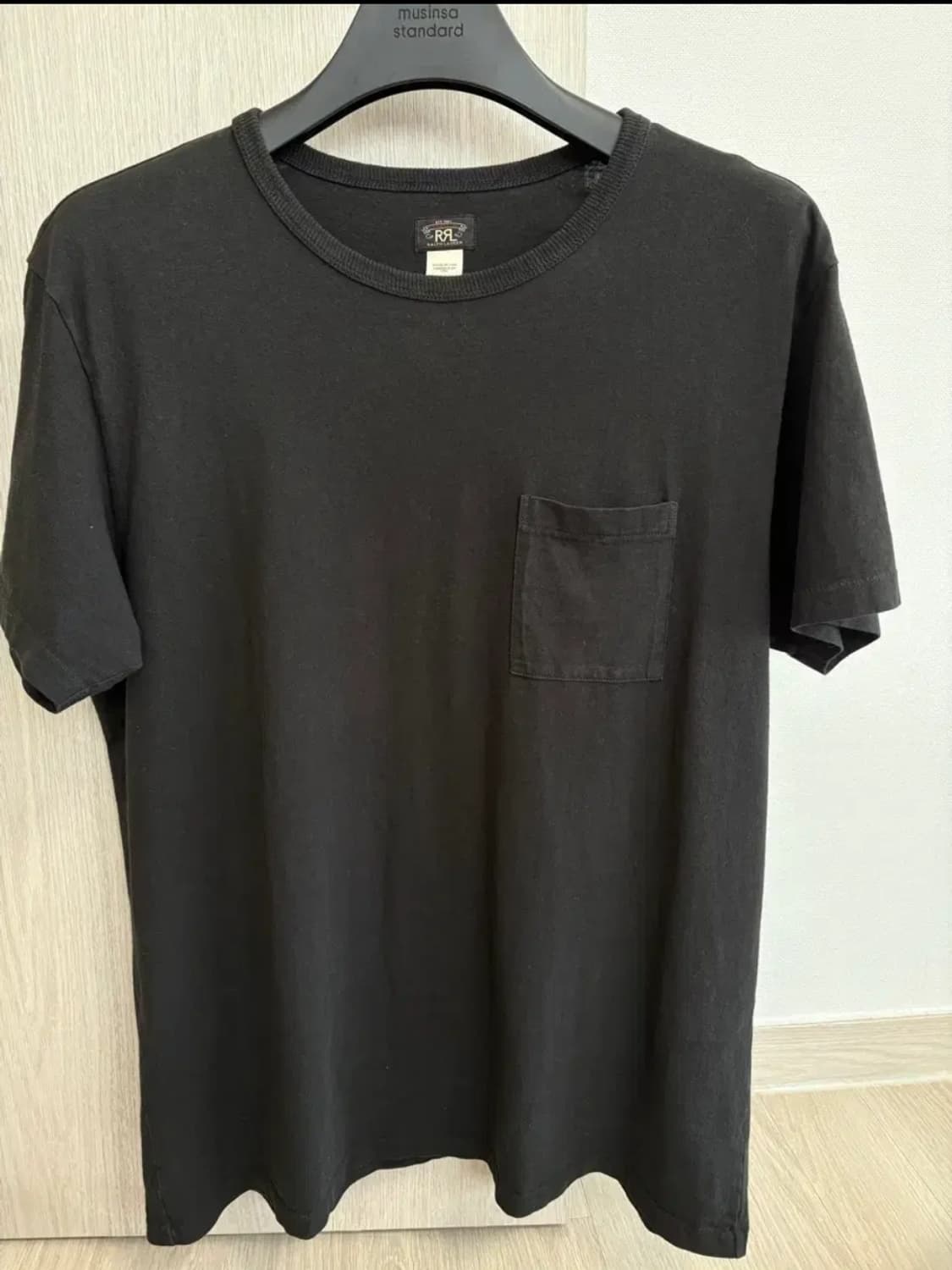 RRL 가먼트 다이 포켓 티셔츠 2팩 블랙, 그레이 / L 상품이미지3