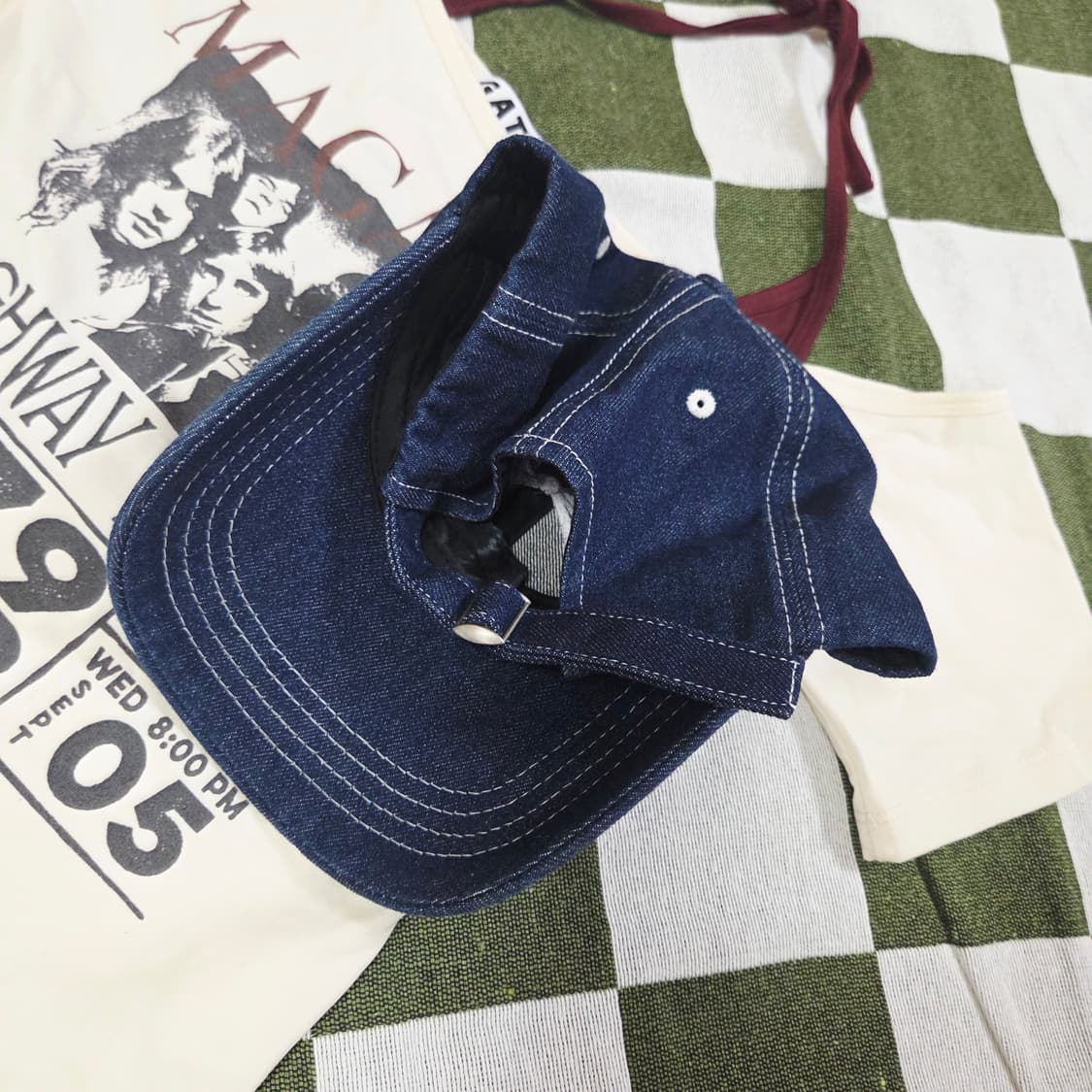 Denim Ribbon Embroidery Cap 상품이미지3