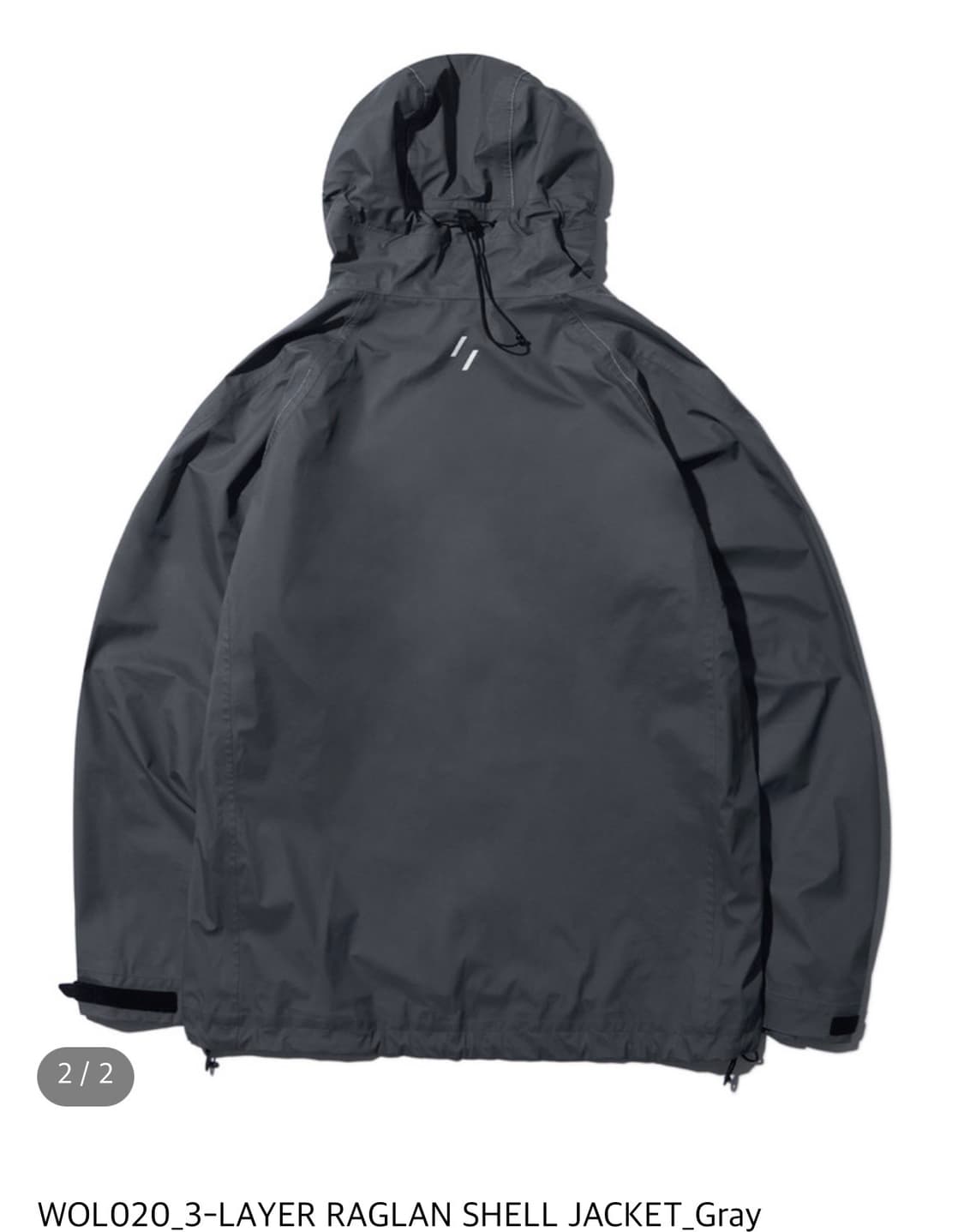 웰터익스페리먼트 3레이어 라글란 쉘 자켓 그레이 M사이즈 상품이미지2