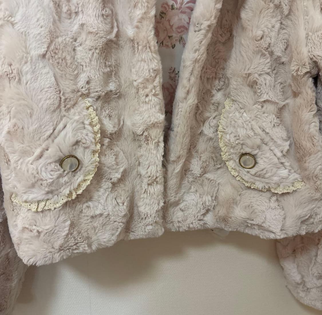 리즈리사 리즈멜로 백리본 핑크 퍼자켓  상품이미지3