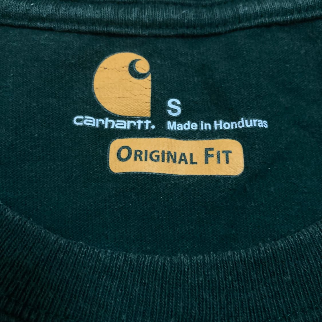 칼하트 포켓 박스 로고 그린 반팔티 상품이미지3