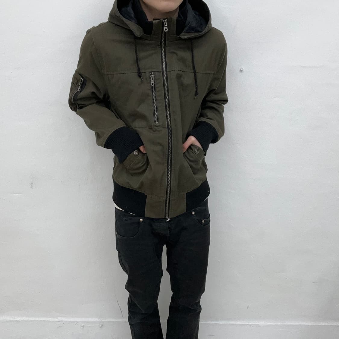 Khaki formal hood jacket 상품이미지1