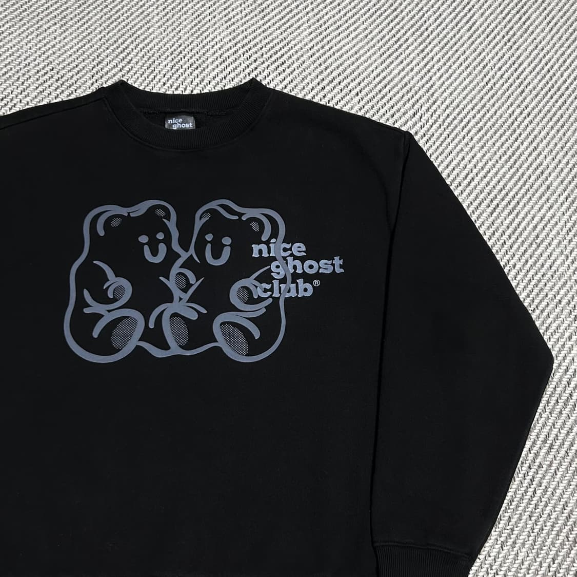 [S] Niceghostclub 나이스고스트클럽 블랙 라운드 맨투맨 상품이미지2