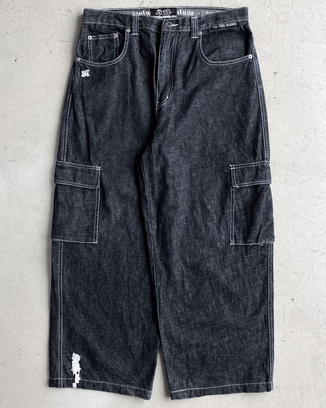 빈티지 소울 U.S.A 올드 잉글리쉬 포켓 데님 벌룬 팬츠 y2k 상품이미지4