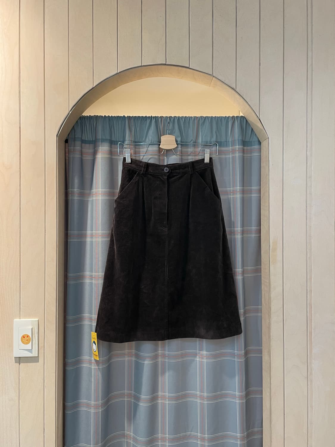 일본 브라운 코듀미디스커트 상품이미지1