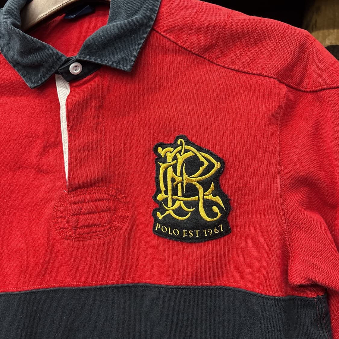 90s 폴로 랄프로렌 RL 자수 와펜 클래식 프레피 럭비티 N806 상품이미지6