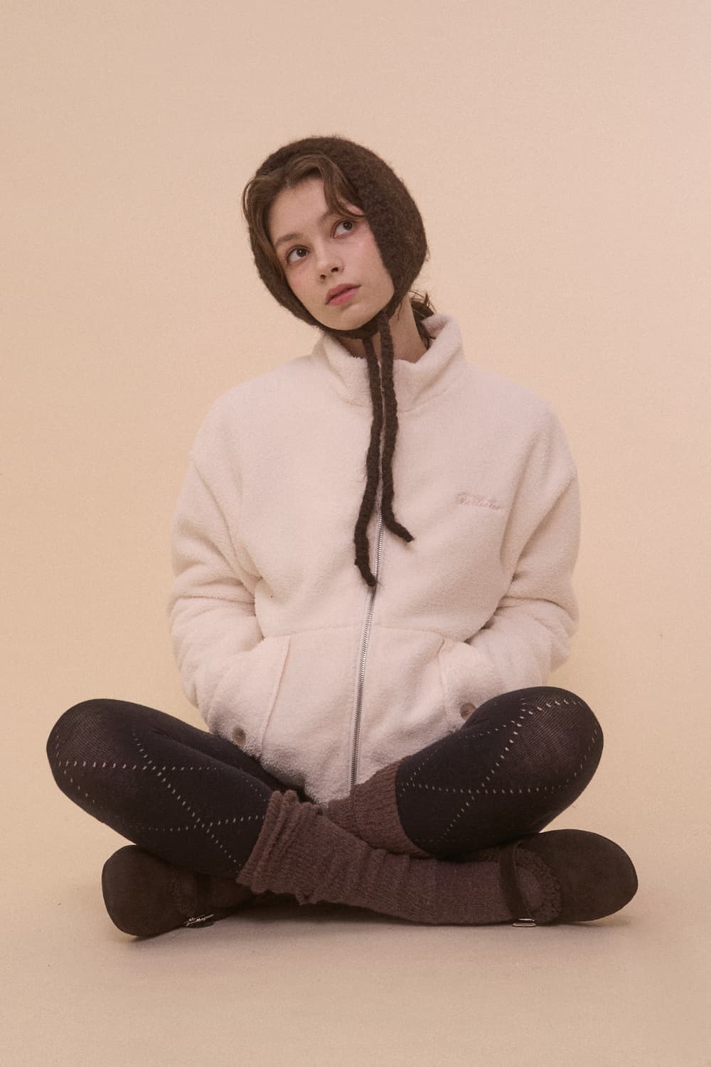 벨리아르 테디 플리스 자켓 아이보리 상품이미지3