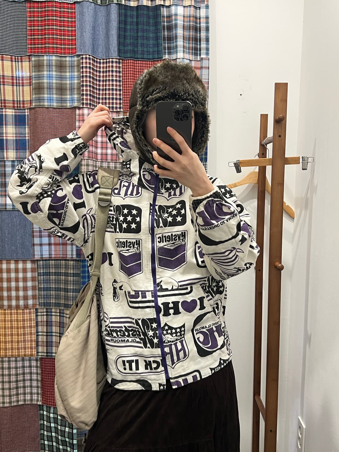 히스테릭글래머 퍼플 히스걸 패치 후드집업 상품이미지6