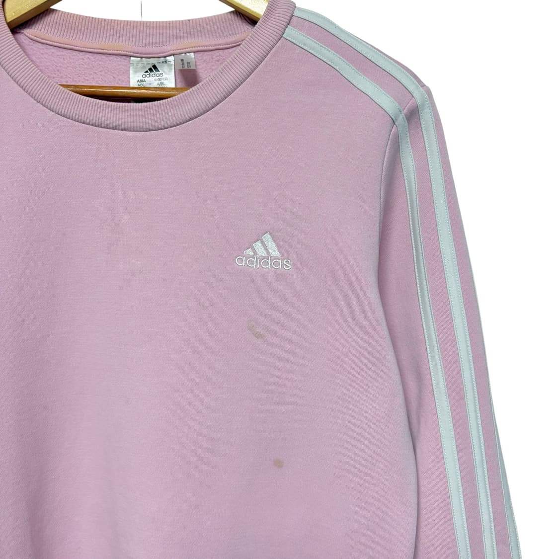 3816 아디다스 핑크 삼선 라운드 맨투맨 상품이미지2