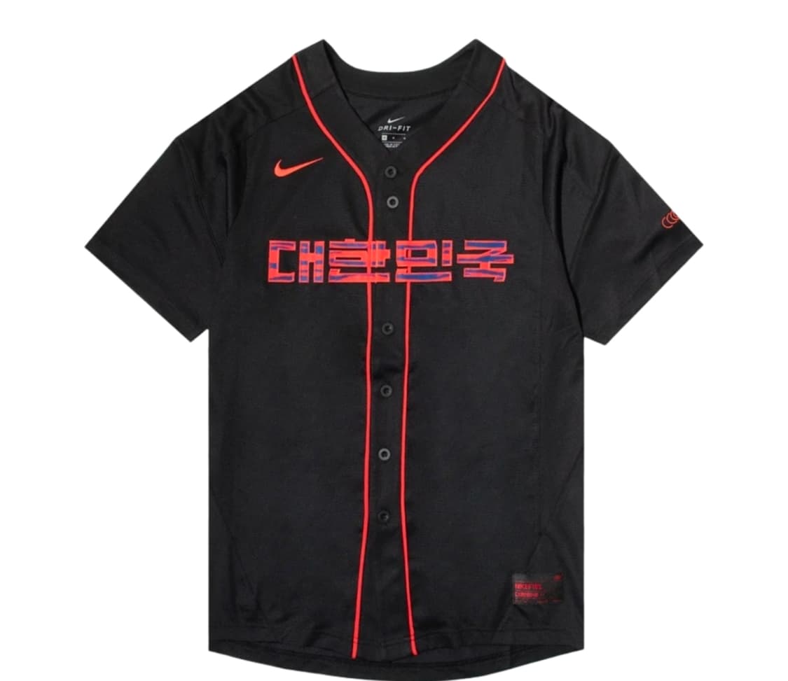 나이키 코리아 베이스볼 숏슬리브 저지 블랙 글로벌 레드 상품이미지7
