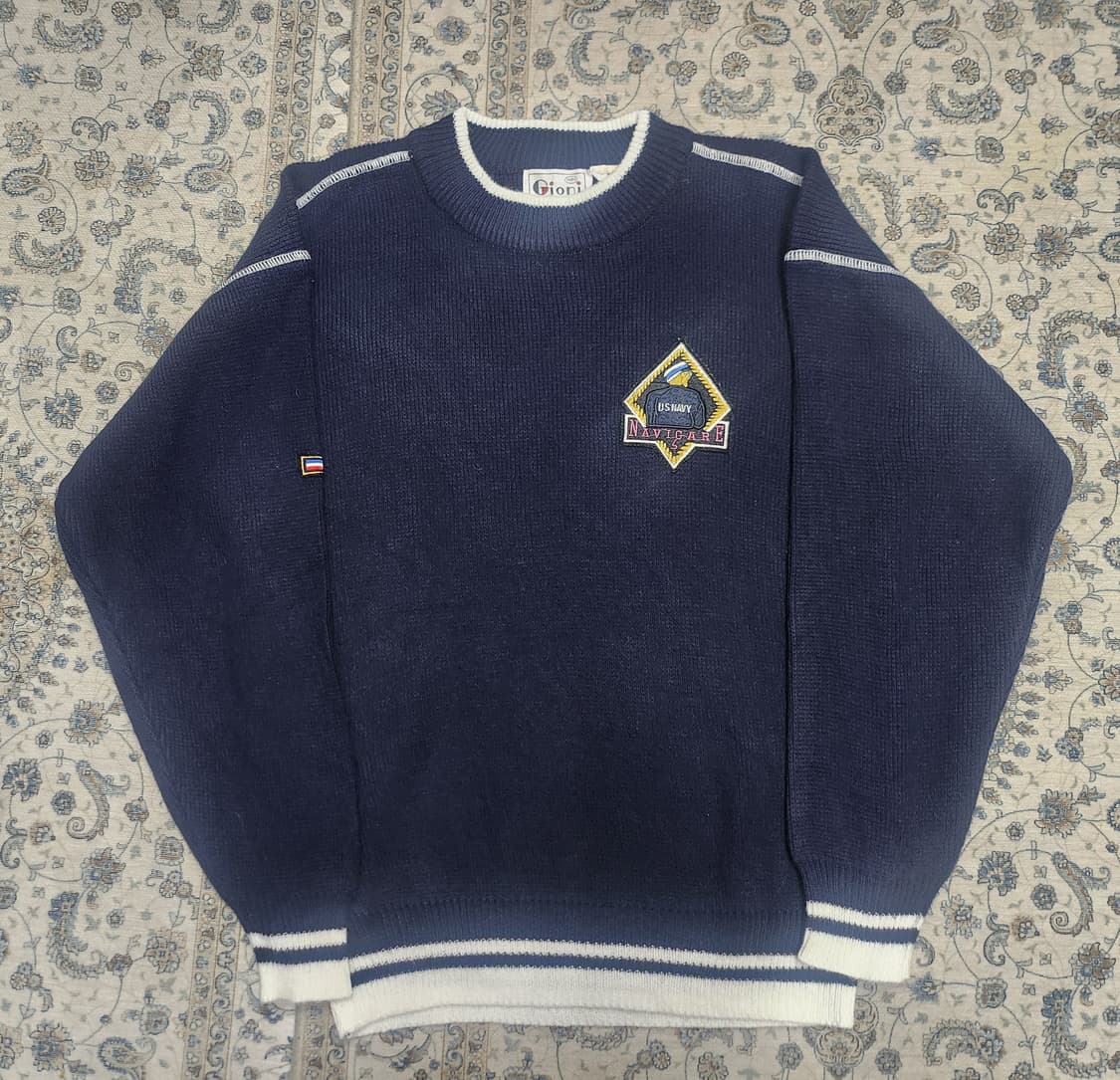 Gioni 네이비 U.S.NAVY 로고 니트 M 상품이미지1