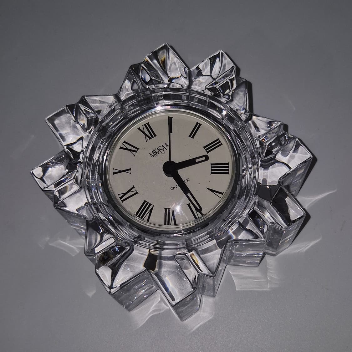 80s 독일 미카사 크리스탈 눈꽃 탁상 시계 상품이미지10