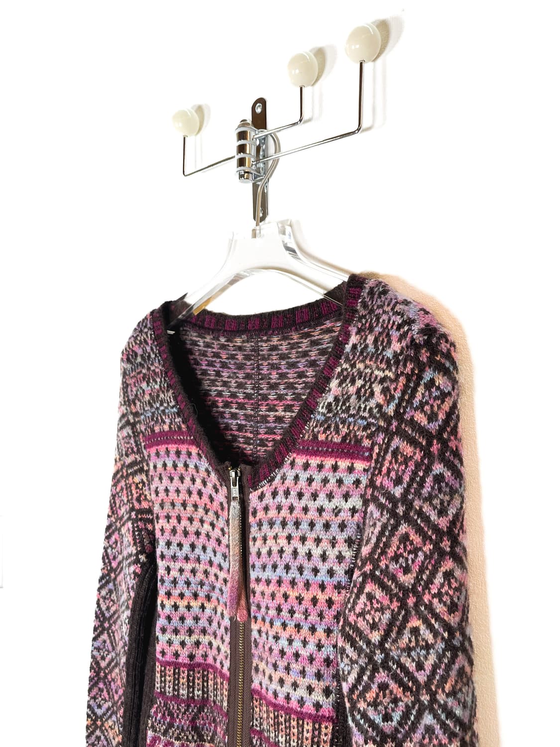 빈티지 울 알파카 실크 블렌드 니트 집업 상품이미지2