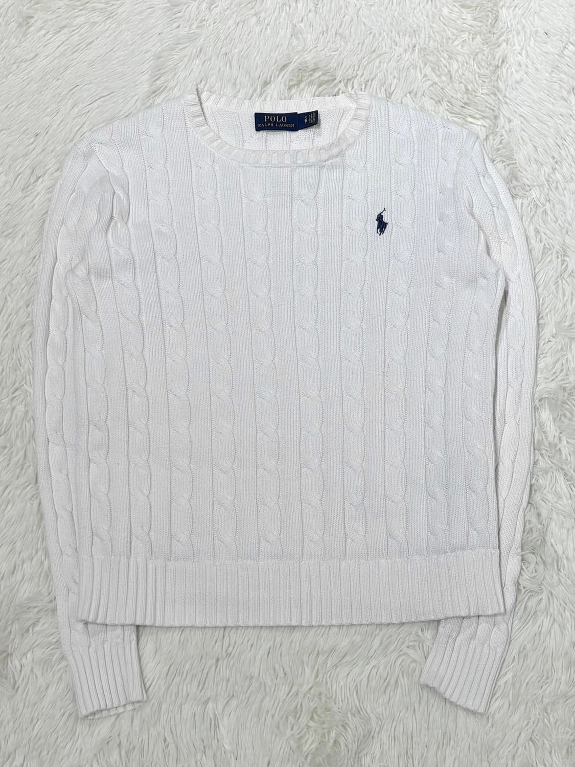 폴로랄프로렌 네이비포니 화이트 케이블 니트 상품이미지3