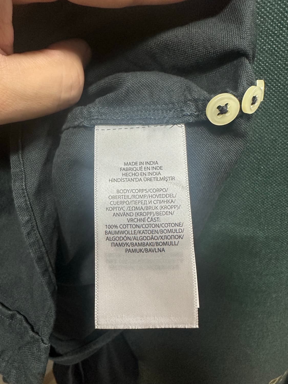 폴로 랄프로렌 클래식핏 가먼트다이 옥스포드셔츠 블랙 L 상품이미지7