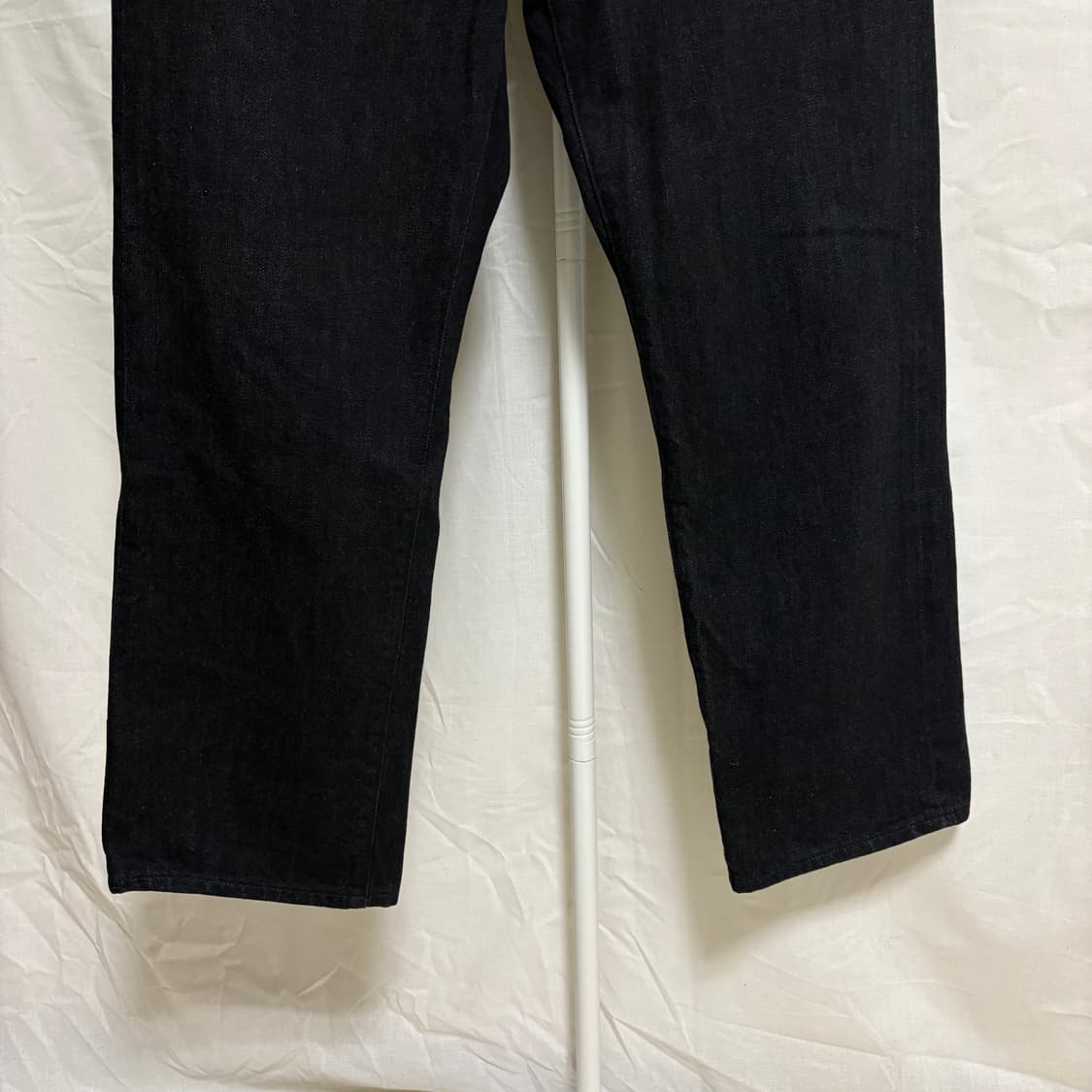 아웃스탠딩 30s 신치백 셀비지 와이드 데님팬츠 / 블랙, S(30) 상품이미지3