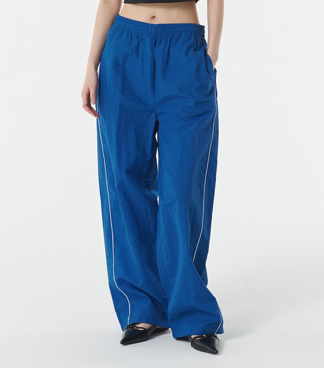 24 미개봉) 무신사스탠다드 우먼 와이드 트랙팬츠 블루 여성 바지 상품이미지6