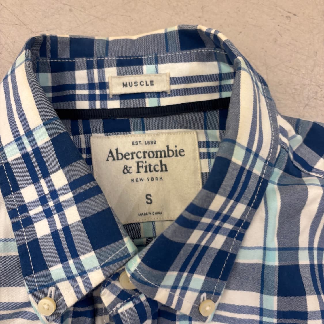 아베크롬비 체크 스몰로고 셔츠 상품이미지3