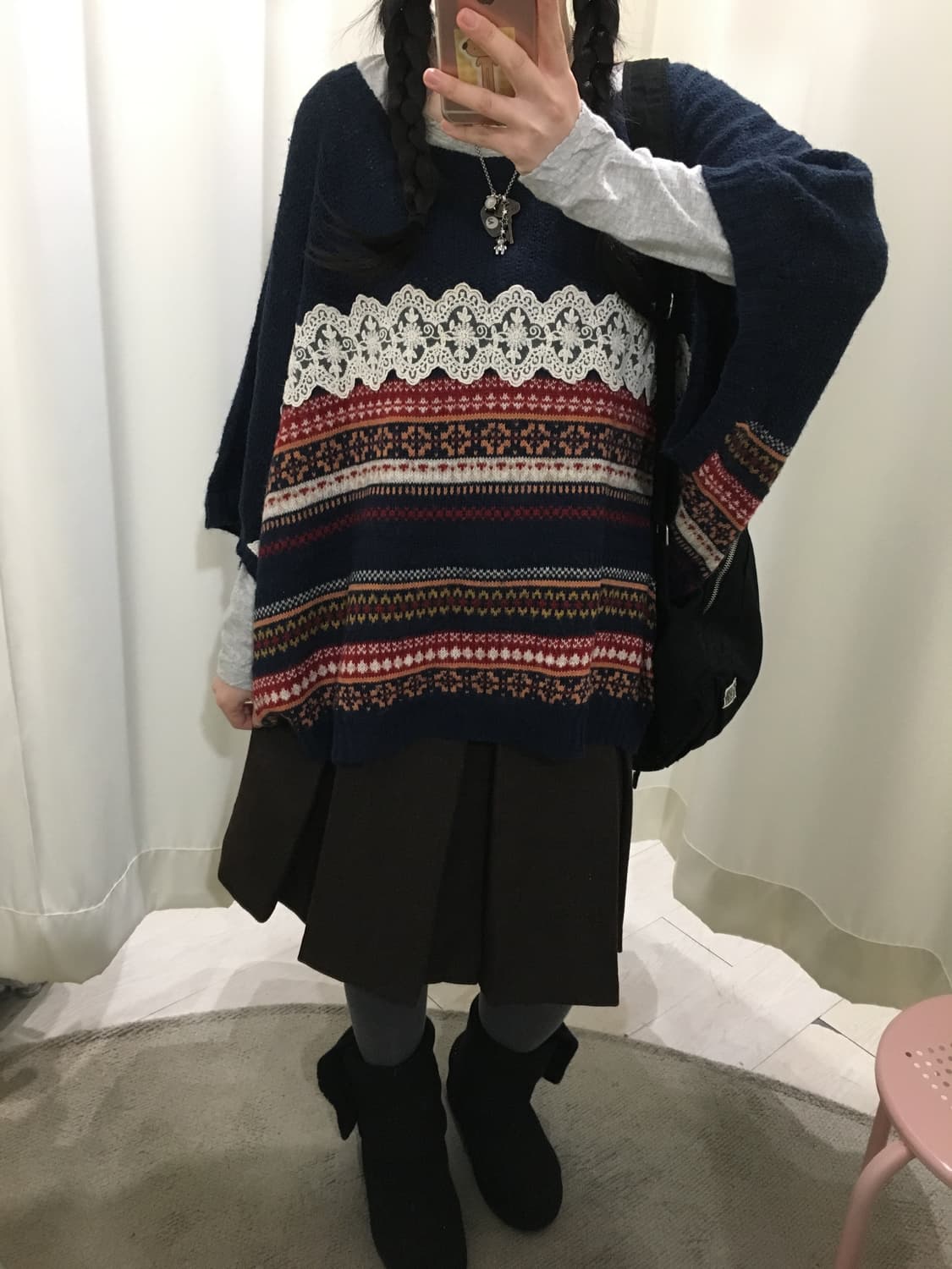 노르딕 오버핏 레이어드 니트 상품이미지4