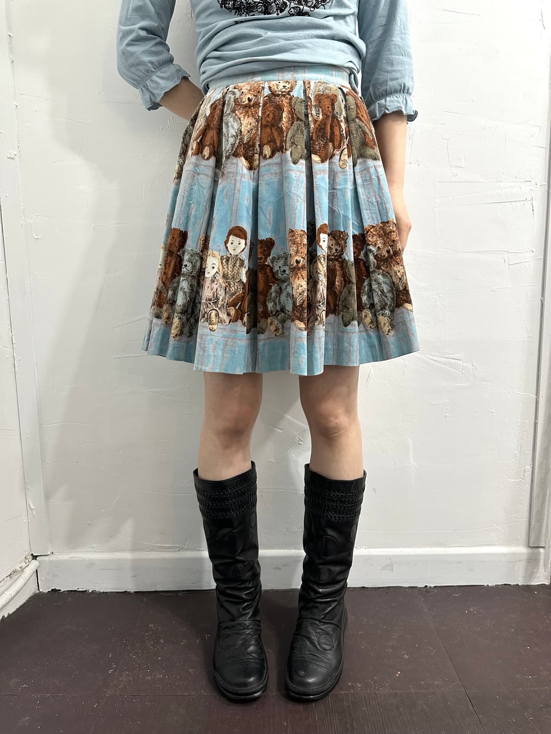 lest rose design pleats skirt 상품이미지5