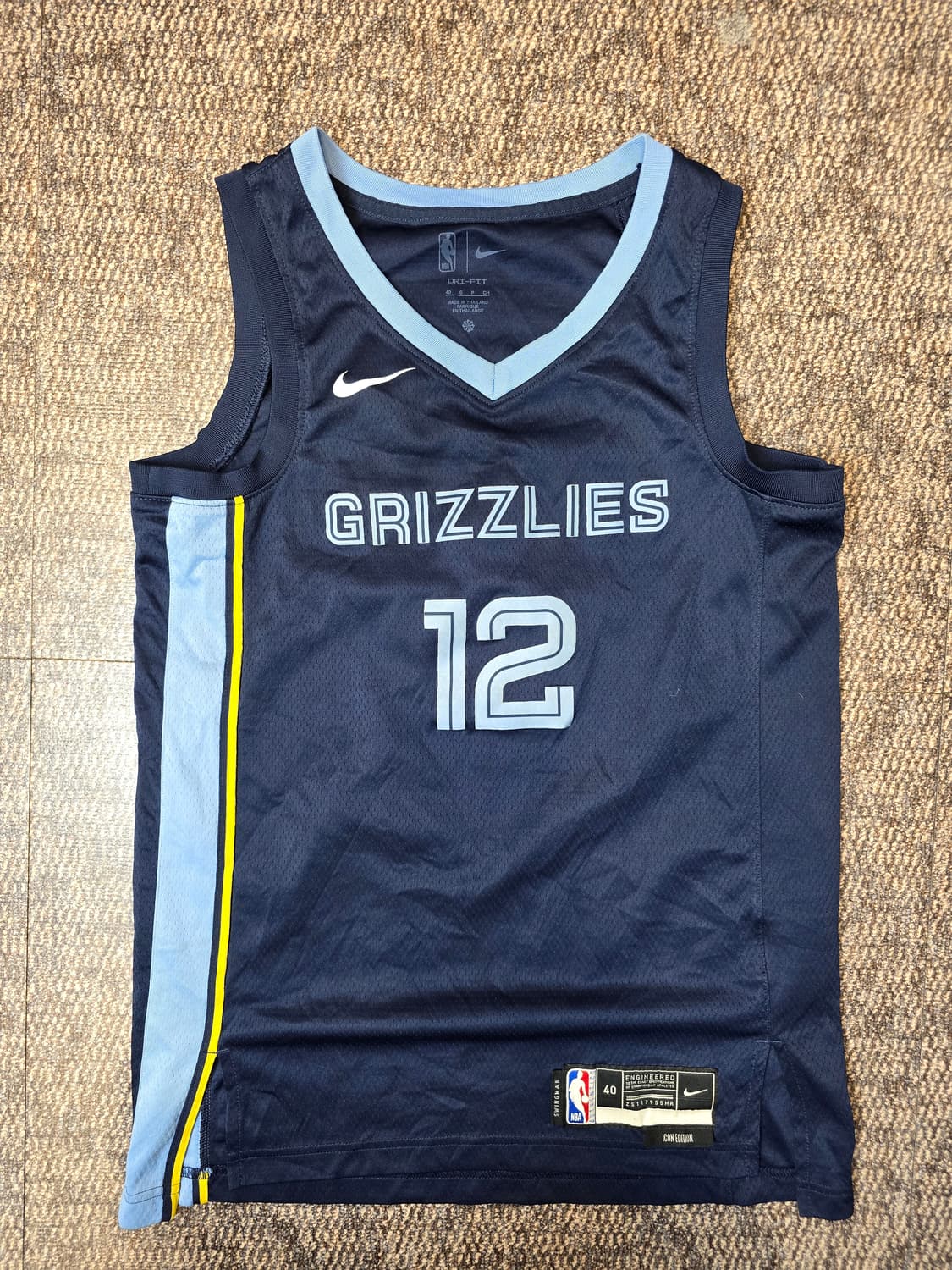 NBA 자 모란트 나이키 스윙맨 저지 S #12 멤피스 그리즐리스 상품이미지1
