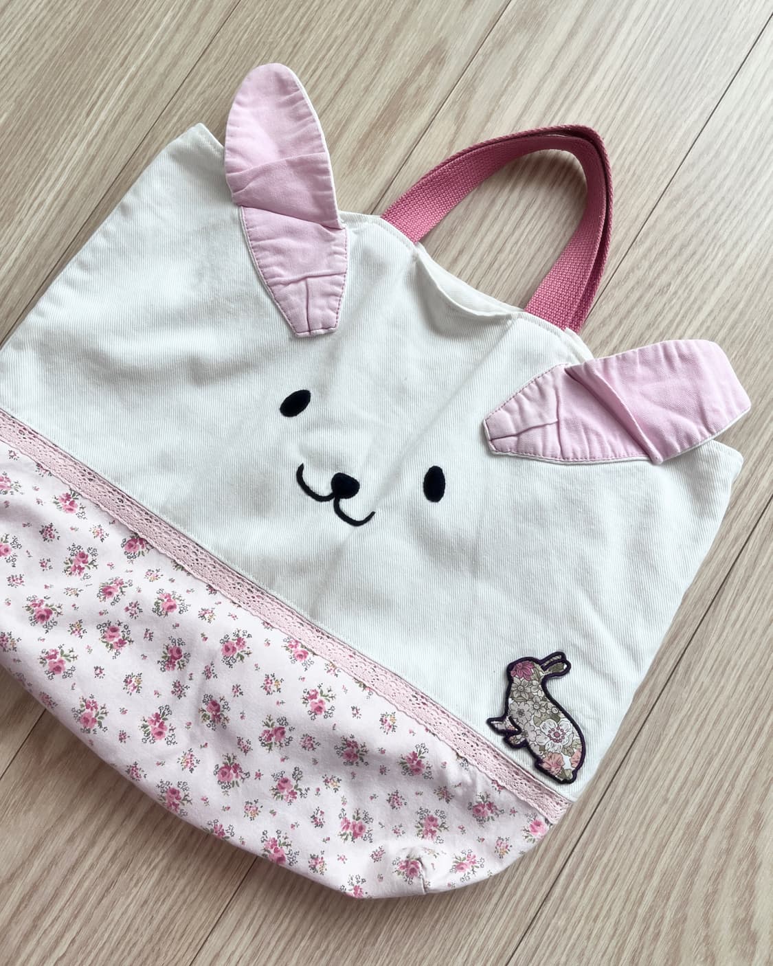 핑크 토끼 플라워 크로셰 토트백 상품이미지2