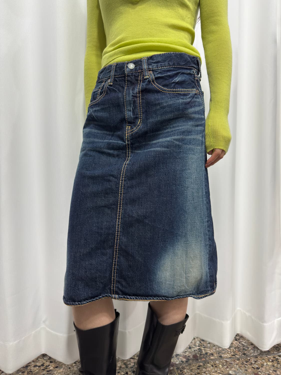 omnigod denim midi skirt 상품이미지1