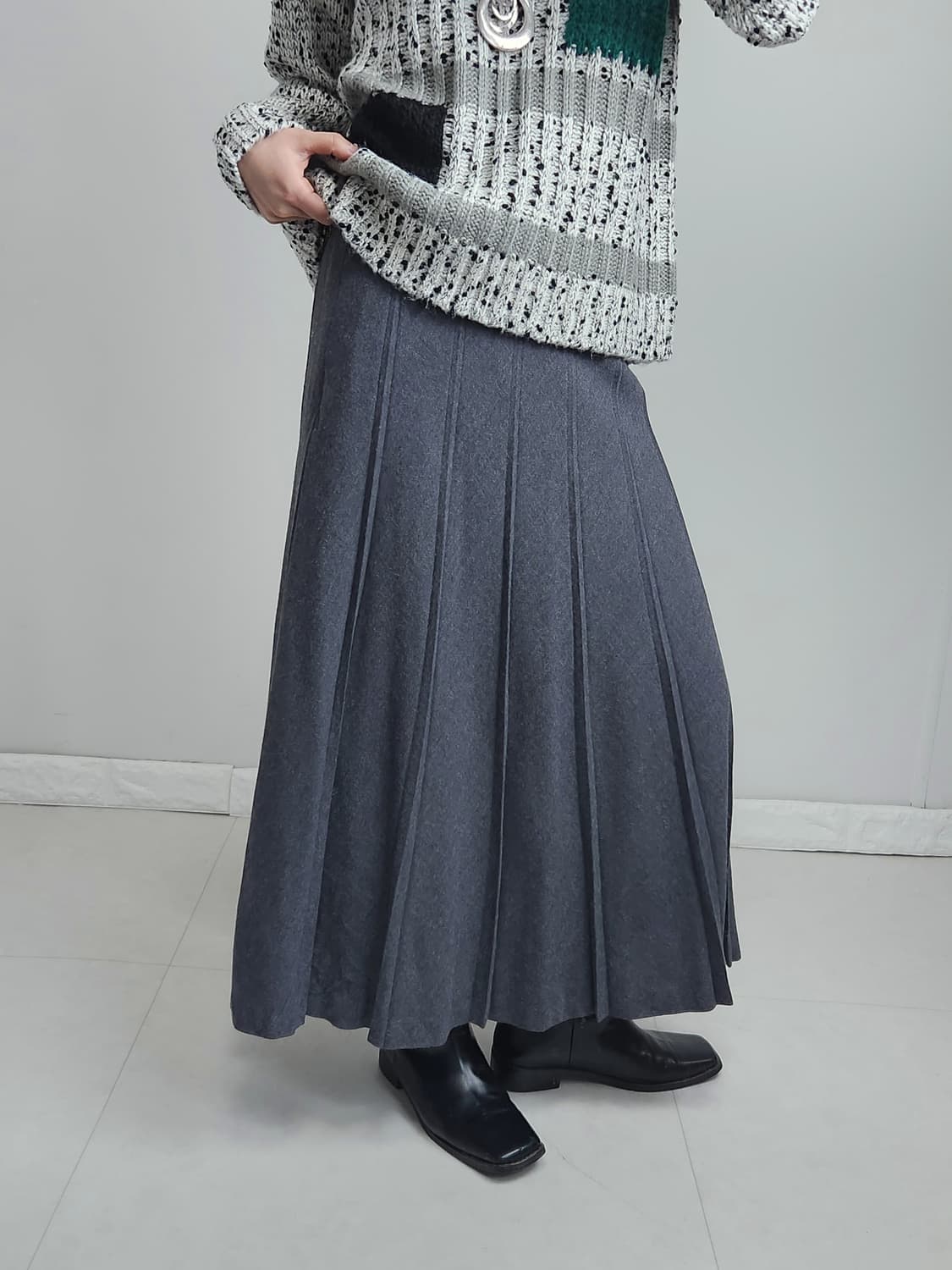 플리츠 롱 스커트 상품이미지3