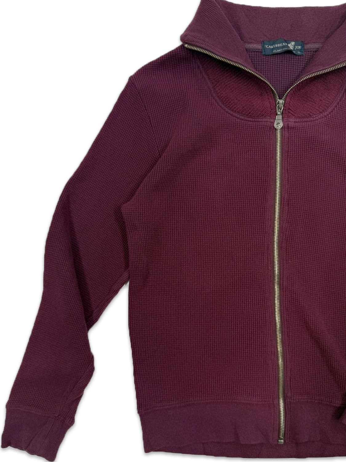 빈티지 CARIBBEAN JOE 버건디 니트 집업 상품이미지4
