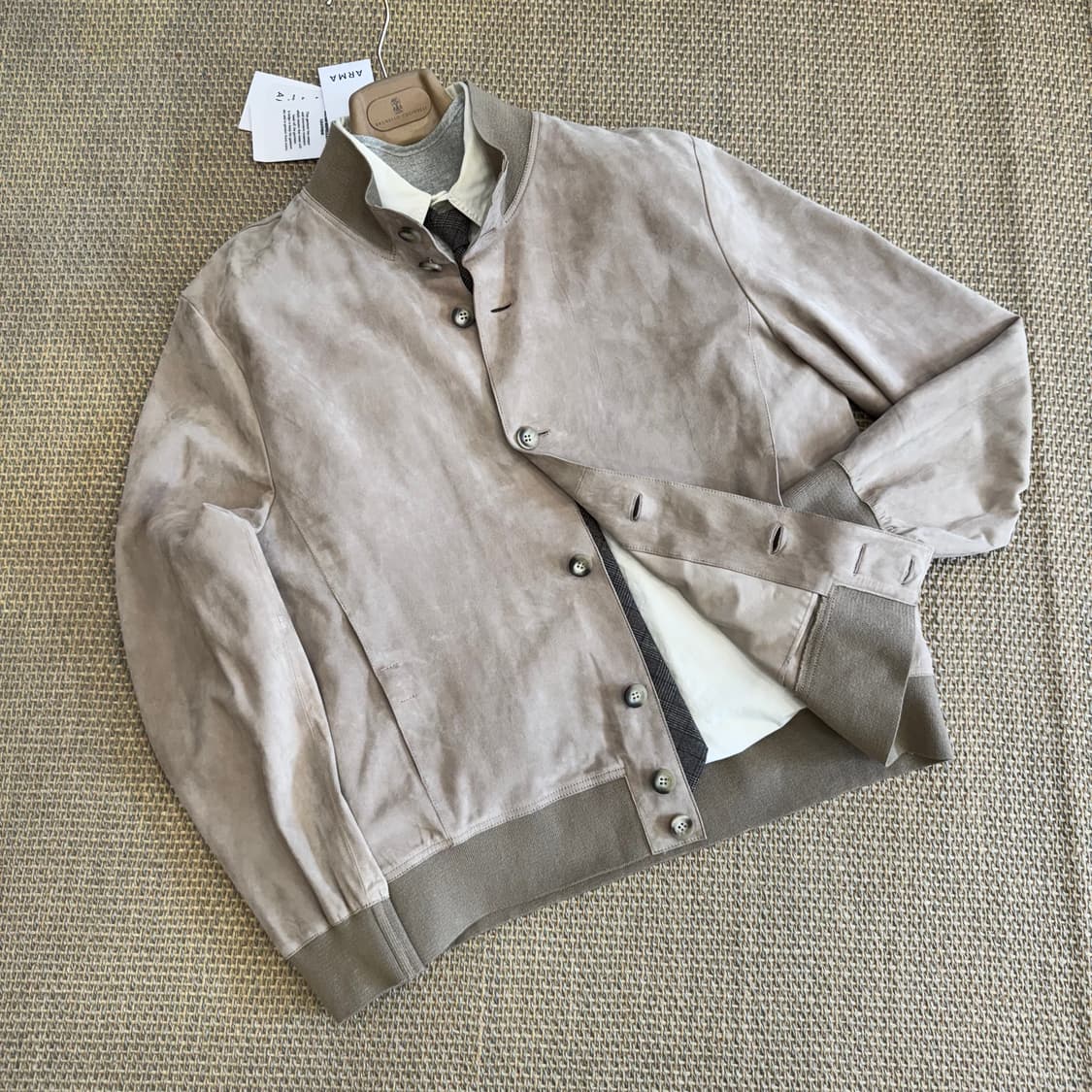 ARMA Collection 최고급 유러피안 크림그레이 스웨이드 블루종  상품이미지1