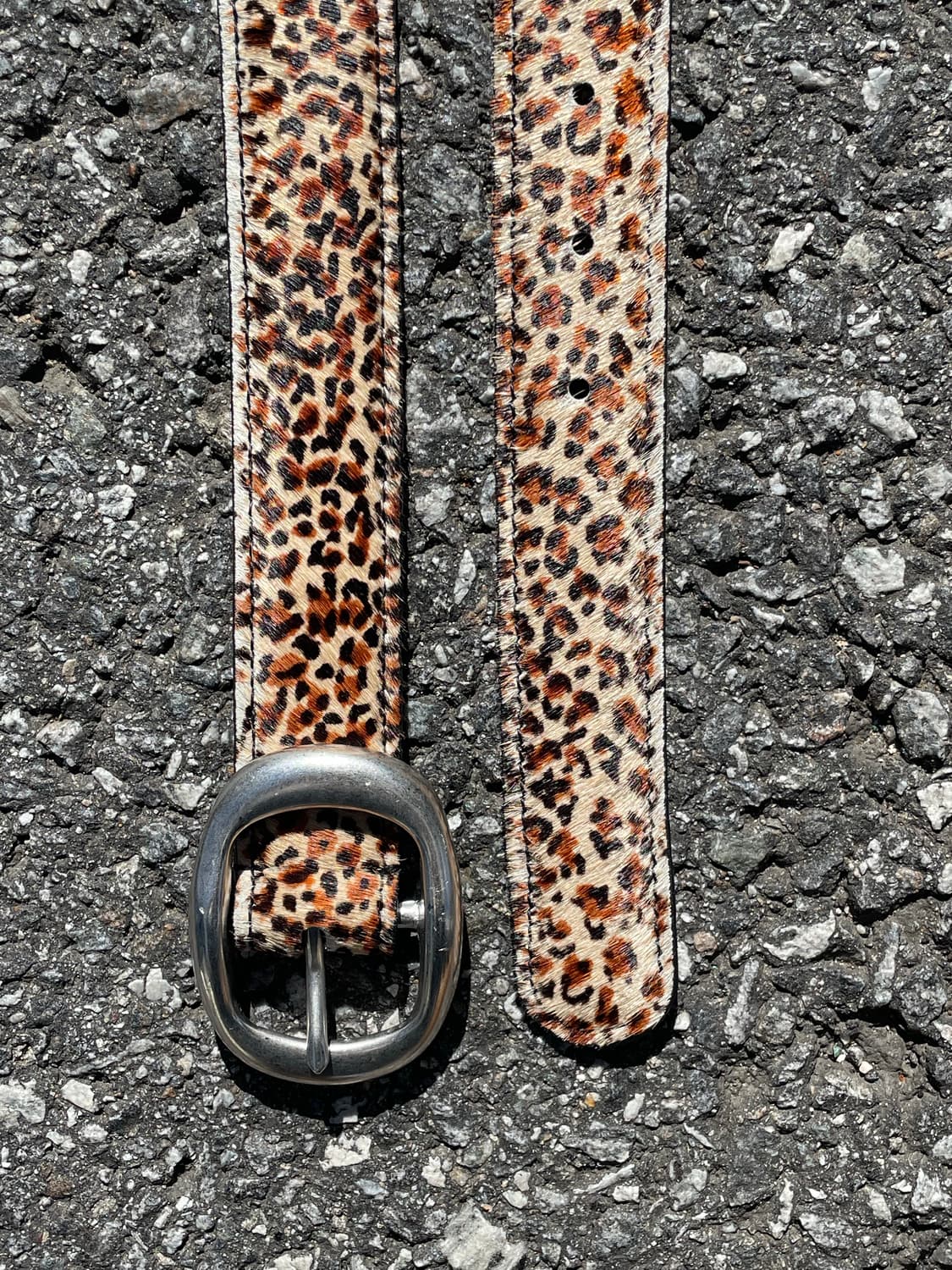 Leopard pony hair belt 레오파드 송치 벨트 상품이미지1