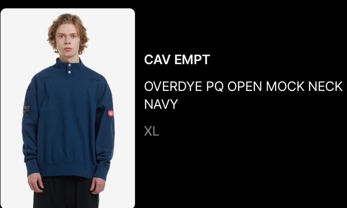 [XL]카브엠트 OVERDYE PQ OPEN MOCK NECK NAVY 상품이미지3