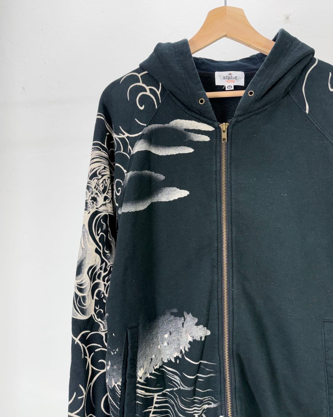 카타쿠리 타마시 블랙 오리엔탈 엠브로이드 오니 후디 스웨트 셔츠 상품이미지3