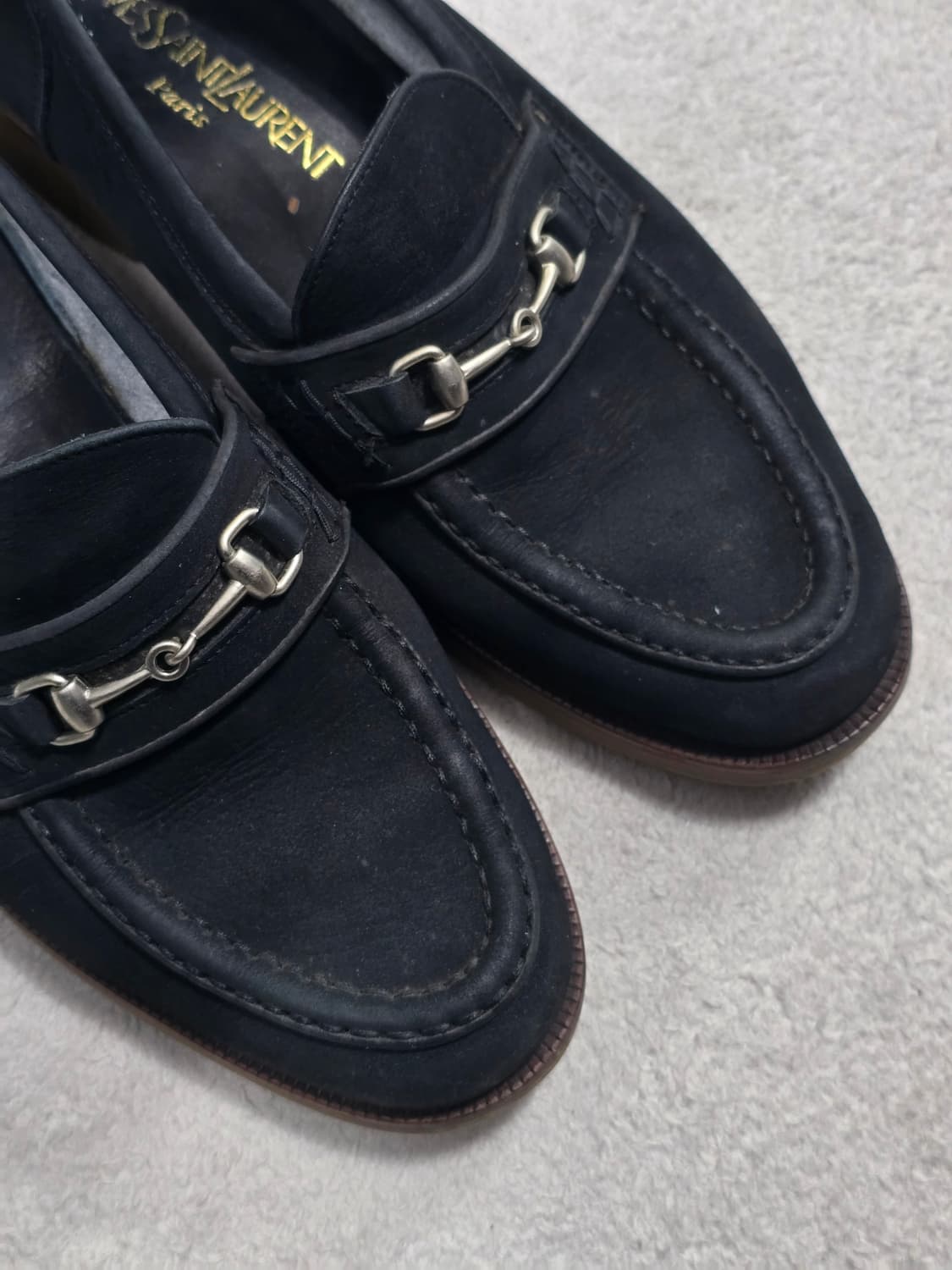 YSL 입생로랑 블랙 스웨이드 로퍼 255 상품이미지1