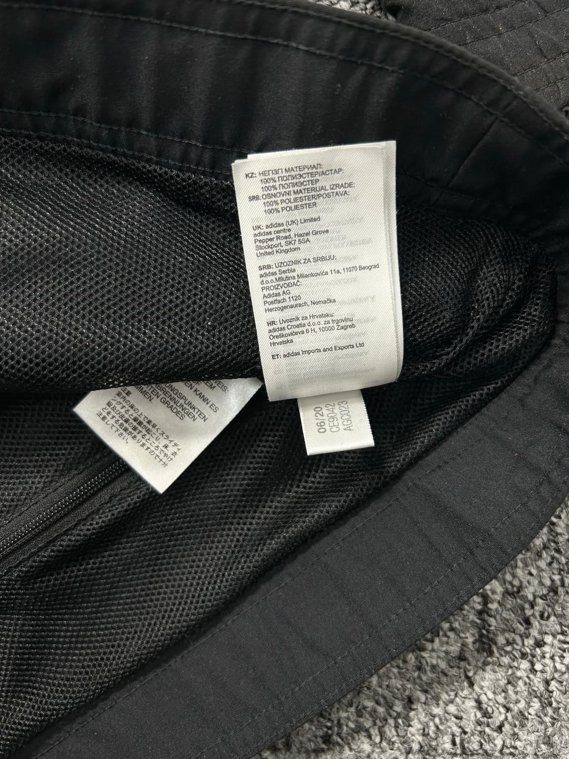 아디다스 블랙 화이트 파이핑 바람막이 L 상품이미지8