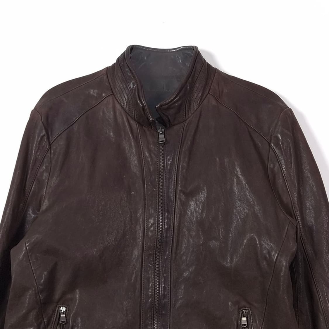 엠피코드 천연 양가죽 싱글 라이더 자켓 브라운 L 상품이미지2