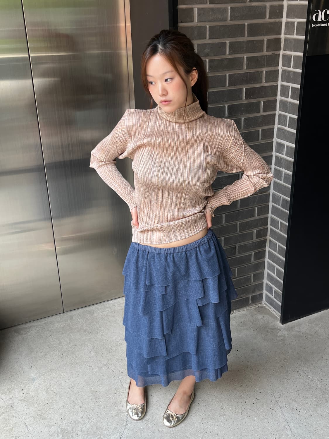 Issey Miyake 이세이미야케 하이넥 플리츠 탑 상품이미지8