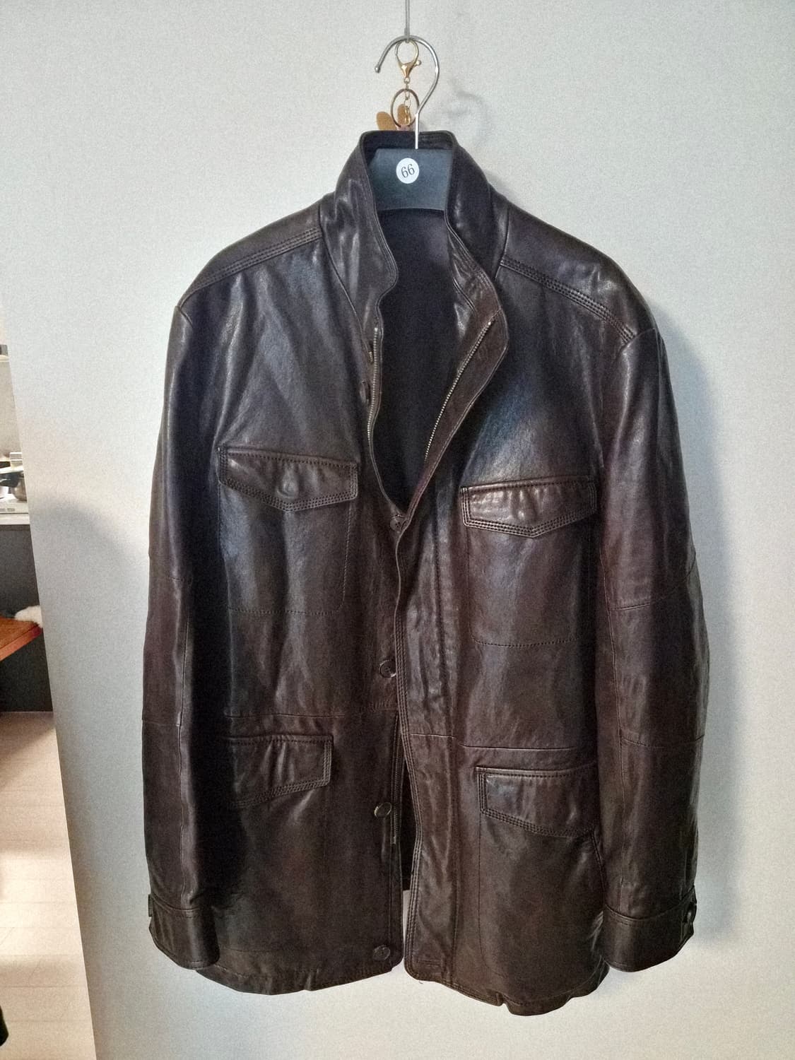 천연 양가죽 남성 사파리 재킷 (다크브라운/상태 최상) 상품이미지1