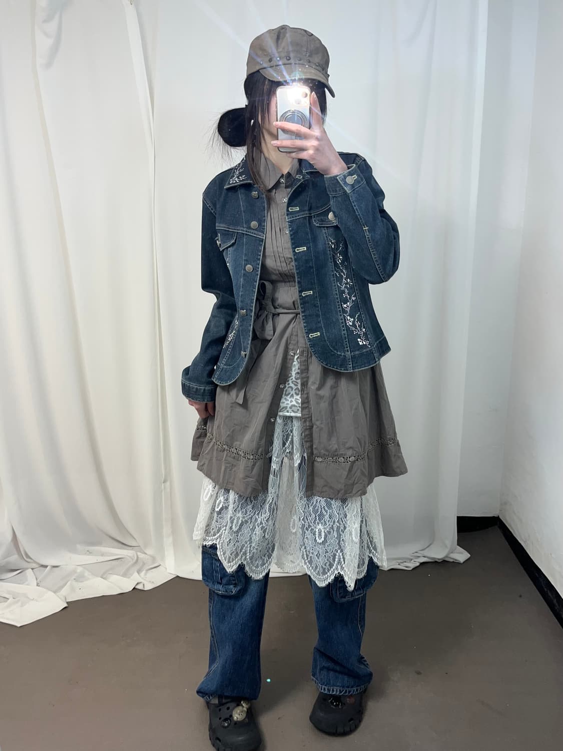 핀터레스트 무드 큐빅 페어리 데님 자켓 상품이미지2