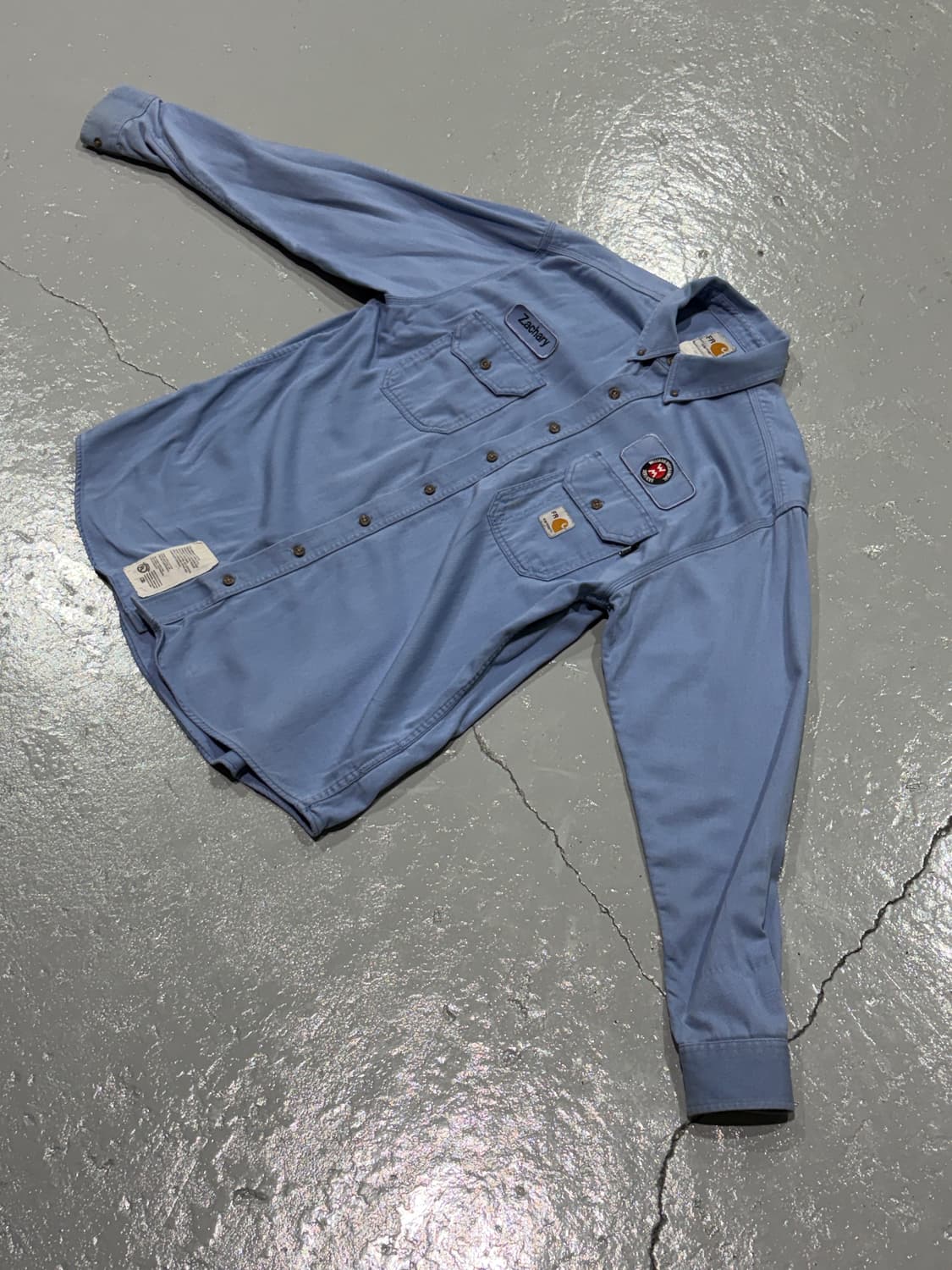 빈티지 칼하트(Carhartt) FR라인 스카이블루 워크셔츠 상품이미지3